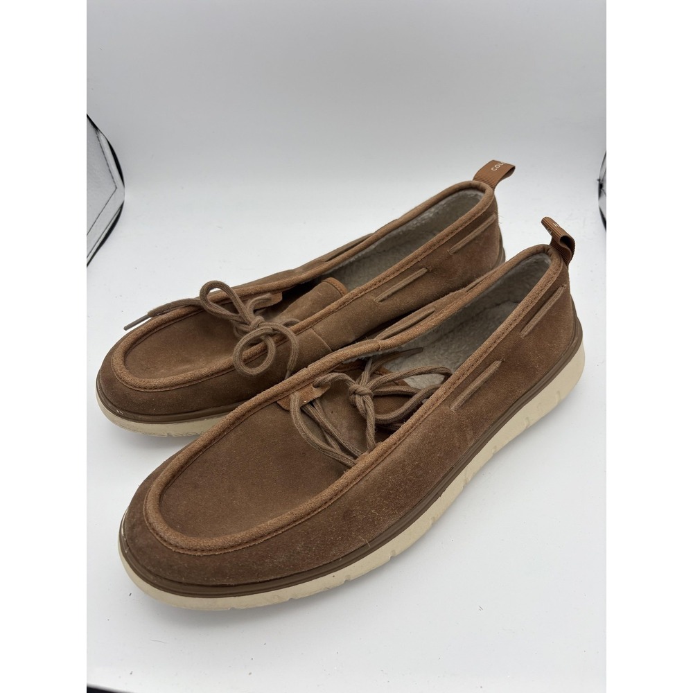 Cole Haan Zerogrand Shoes Mens Size 11 Brown Suede Fleece Lined Moccasins Casual